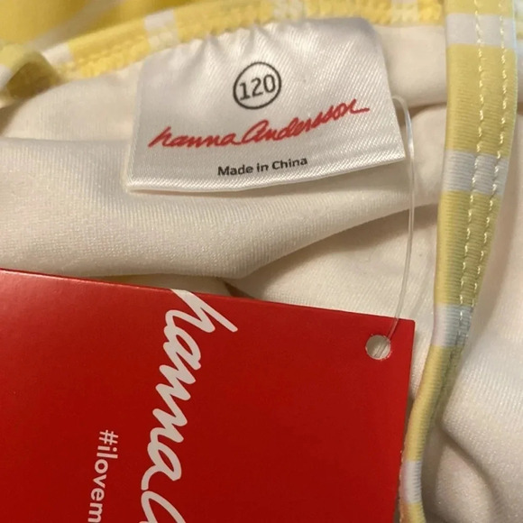 HANNA ANDERSSON NEW GIRLS YELLOW ONE PIECE BATHING SUIT SWIMSUIT SIZE 6 7 (120) - Picture 6 of 6